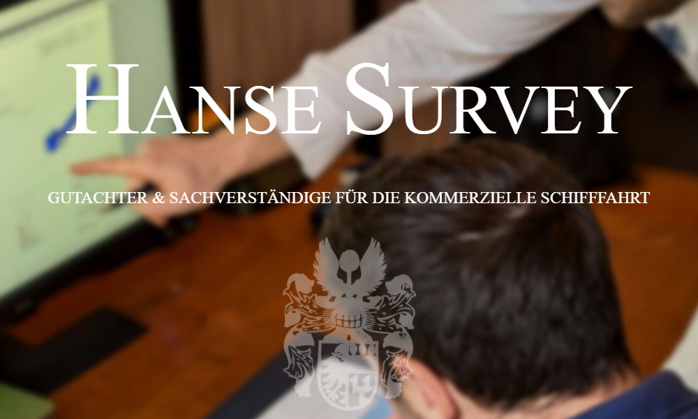 Mitarbeiter von Hanse Survey bei der Arbeit mit Schriftzug